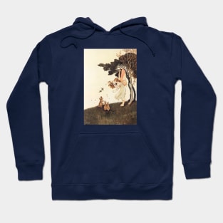 Fairy playing music to rabbits and birds Hoodie